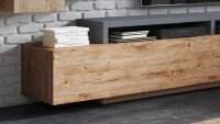 Wohnwand BOTA Eiche Ribbec und anthrazit inkl. Beleuchtung