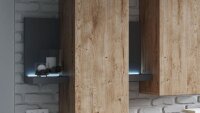 Wohnwand BOTA Eiche Ribbec und anthrazit inkl. Beleuchtung