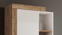 Vitrine SINTRA Standvitrine in weiß hochglanz Samdal Eiche