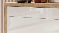 Sideboard SINTRA Kommode weiß Samdal Eiche Hochglanz