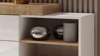 Sideboard SINTRA Kommode weiß Samdal Eiche Hochglanz