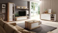 TV Lowboard SINTRA TV Schrank weiß Hochglanz Eiche