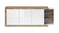 Sideboard SINTRA Kommode weiß Hochglanz Eiche 220cm