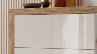 Highboard SINTRA Kommode weiß Hochglanz Eiche 150 cm