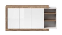 Sideboard SINTRA Kommode weiß Hochglanz Eiche 180 cm