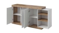 Sideboard SINTRA Kommode weiß Hochglanz Eiche 180 cm