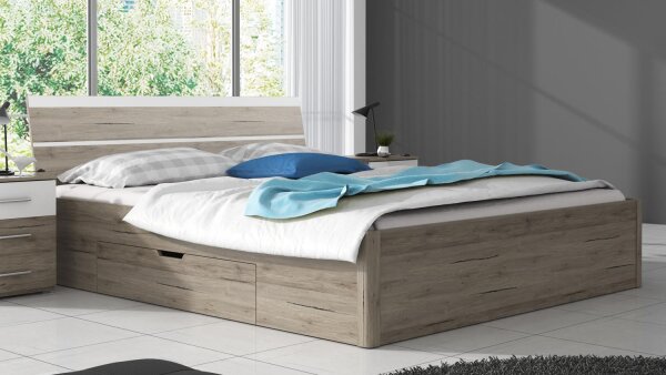 Bett BERLIN Bettgestell San Remo 180x200 mit Schubkasten