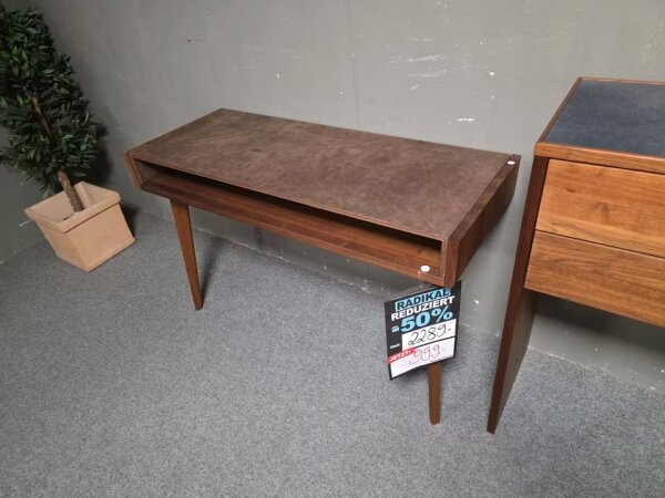 Schminktisch Sol Team 7 Nussbaum Leder Umbra 120 x78 x48 cm