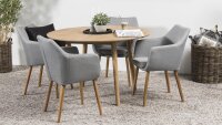 Essgruppe mit Esstisch NAGANO Eiche massiv und 4x Stuhl...