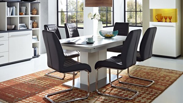 Esstisch LIGHT LINE Tisch weiß Synchronauszug 160-205 x 90 cm