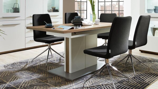 Esstisch SIGNO Eiche furniert Synchronauszug 160-205 x 90 cm