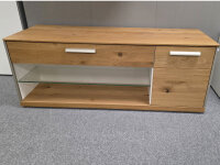 TV-Board Light Line 4 Balkeneiche furniert weiß lackiert