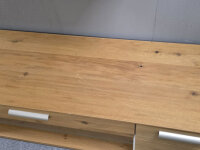 TV-Board Light Line 4 Balkeneiche furniert weiß lackiert