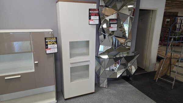 Vitrine Light Line 3 weiß Eiche Altholz B/H/T ca. 70/203/43 cm