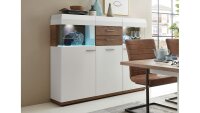 Highboard LIGHT LINE 2 weiß matt Lack und Eiche...