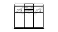Highboard LIGHT LINE 2 weiß matt Lack und Eiche inkl. LED