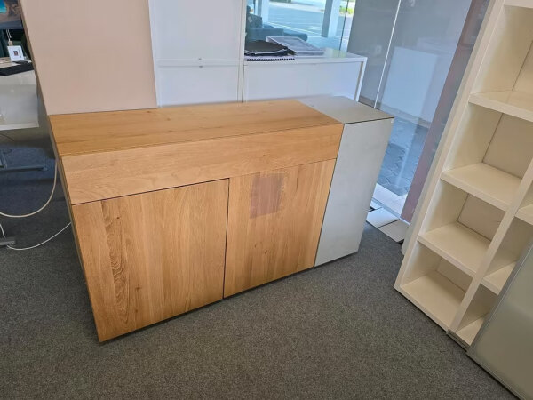 Sideboard Media Asteiche hell Betonoptik  hell ca. 156x94x42 cm