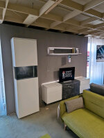 Wohnwand Media Exclusiv Weiß Matt Lack Marmoroptik...