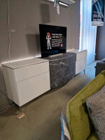 Wohnwand Media Exclusiv Weiß Matt Lack Marmoroptik...