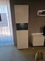 Wohnwand Media Exclusiv Weiß Matt Lack Marmoroptik inkl. LED