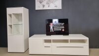 Wohnwand LIGHT LINE 5 weiß matt Lack TV-Board und...