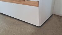 Wohnwand LIGHT LINE 5 weiß matt Lack Eiche massiv TV-Board