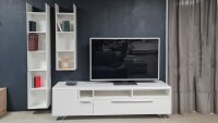 Wohnwand LIGHT LINE 5 weiß matt Lack TV-Board und...