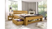 Futonbett SOFIE Kernbuche geölt 140x200 inkl. Bettkasten