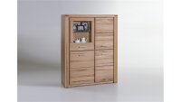 Vitrine Tabea Standvitrine Kernbuche teilmassiv 108x140 cm
