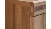 Vitrine Tabea Standvitrine Kernbuche teilmassiv 108x140 cm
