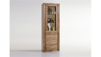 Vitrine TABEA Standvitrine Wildeiche teilmassiv 66x200 cm