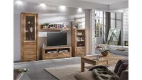 Vitrine TABEA Standvitrine Wildeiche teilmassiv 66x200 cm