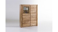 Vitrine Tabea Wildeiche teilmassiv Standvitrine 108x140 cm