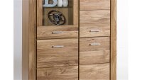 Vitrine Tabea Wildeiche teilmassiv Standvitrine 108x140 cm
