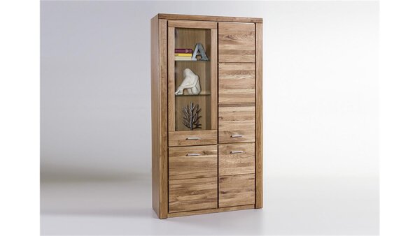 Vitrine TABEA Standvitrine Wildeiche teilmassiv 108x200 cm