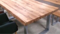 Esstisch 2579 Wildeiche massiv geölt mit Baumkante 180x100 cm