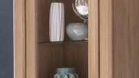 Vitrine TABEA Standvitrine Wildeiche Bianco teilmassiv 66 cm