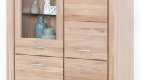 Vitrine TABEA Wildeiche Bianco teilmassiv 108x140 cm