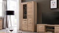 Vitrine TABEA Wildeiche Bianco teilmassiv Glas 108x200 cm