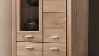 Vitrine TABEA Wildeiche Bianco teilmassiv Glas 108x200 cm