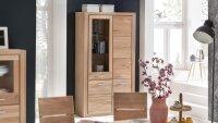 Vitrine TABEA Wildeiche Bianco teilmassiv Glas 108x200 cm