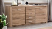 Sideboard TABEA Wildeiche Bianco teilmassiv Glas 155 cm