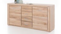 Sideboard TABEA Wildeiche Bianco teilmassiv Glas 155 cm