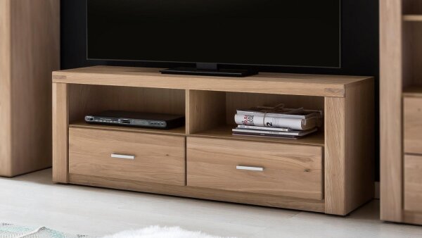 TV Board TABEA Holz Wildeiche Bianco teilmassiv 138 cm