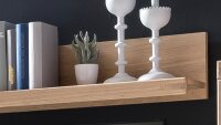 Wohnwand TABEA Wildeiche Bianco teilmassiv Glas 4-teilig
