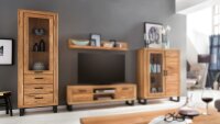 Vitrine TINA Standvitrine Vitrinenschrank in Eiche teilmassiv geölt