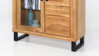 Vitrine TINA Highboard Vitrinenschrank Eiche teilmassiv geölt 110x140