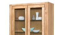 Vitrine TINA Standvitrine Buffet Schrank in Eiche teilmassiv geölt