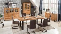 Vitrine TINA Standvitrine Buffet Schrank in Eiche teilmassiv geölt