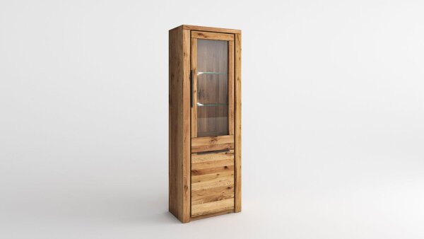 Vitrine 2551 GRETA Glasvitrine in Eiche teilmassiv geölt